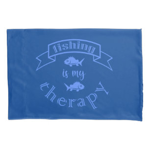Banner ribbon quote Vissen is mijn therapie Kussensloop