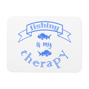 Banner ribbon quote Vissen is mijn therapie Magneet