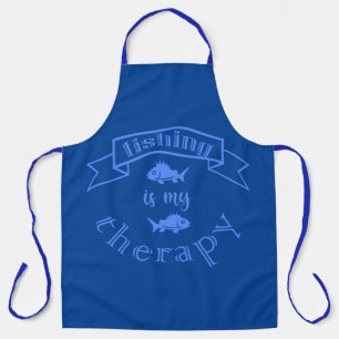 Banner ribbon quote Vissen is mijn therapie Schort