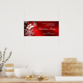 Banner Sparkle Snowflake Red Kerstparty Poster (Keuken)