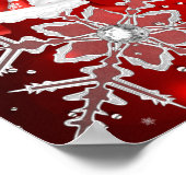 Banner Sparkle Snowflake Red Kerstparty Poster (Hoek)
