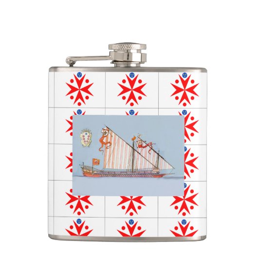 Banner van de marine van Toscane Medici Heupfles (Voorkant)