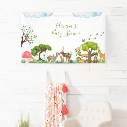 Banner van het Forest Animals Baby shower (Insitu)