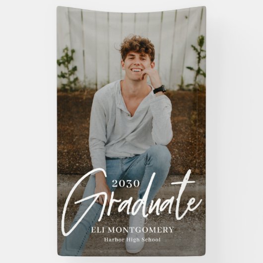 Banner voor Afstuderen met geslepen Word EDITABLE- (Verticaal)