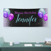 Banner voor ballonnen en glitter Horizontal Birthd (Beurs)