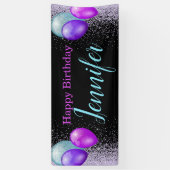 Banner voor ballonnen en glitter Horizontal Birthd (Verticaal)