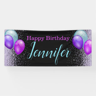 Banner voor ballonnen en glitter Horizontal Birthd