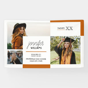 Banner voor gebrand Sinaasappel 3-foto-Afstuderen