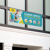 Banner voor professionele reinigingsservices (Buitenkant Gebouw)