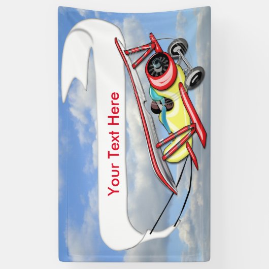 Banner voor tweevladige vleugels in blauw hemel en (Verticaal)