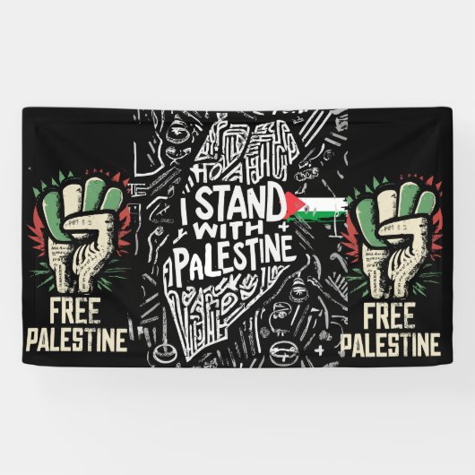 banner voor vrij palestina (Horizontaal)
