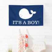 Banner witte en marinewalvis | ÉÉN TEKST (Insitu)