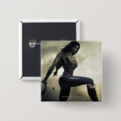 Banner: Wonder Woman, Flash Vierkante Button 5,1 Cm (Voorkant /achterkant)