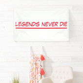 bannerlegendes sterven nooit spandoek (Insitu)