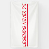 bannerlegendes sterven nooit spandoek (Verticaal)