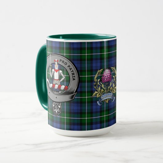 Bannerman Clan Badge & Tartan Mok (Voorkant links)