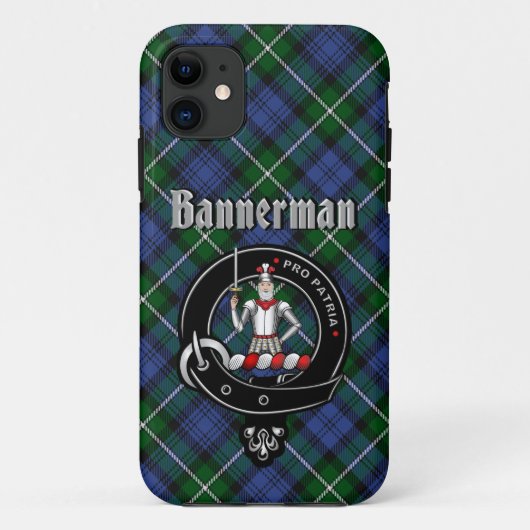 Bannerman Clan Badge & Tartan Telefoon Case (Achterkant)