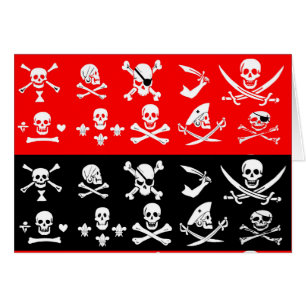 BANNERS DE PIRATES NOIRS ROUGES ANTIQUES ET CARTES