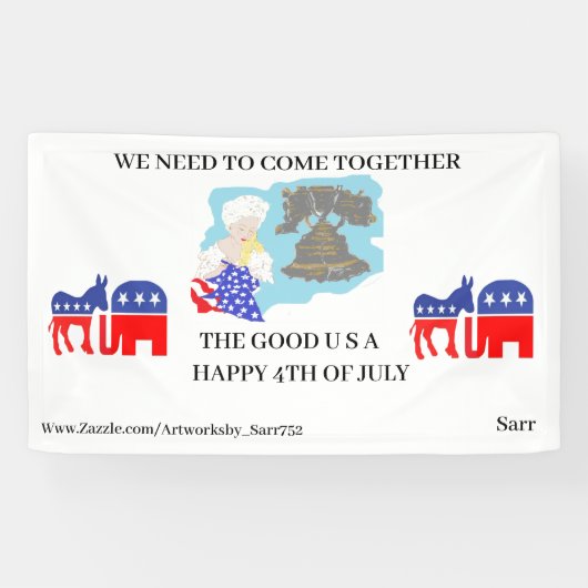 BANNERS ; HAPPY 4TH VAN JULY (Horizontaal)