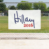 Bannière 2016 extérieure de signature de Hillary (En situation)