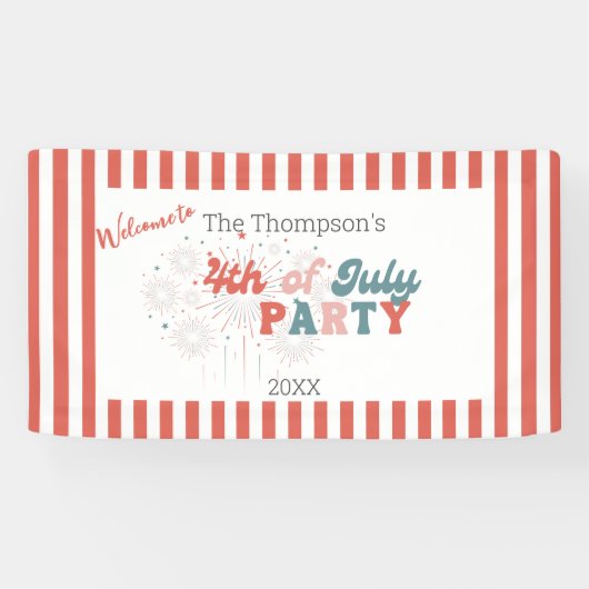 Bannière 4 juillet Fireworks (Horizontal)