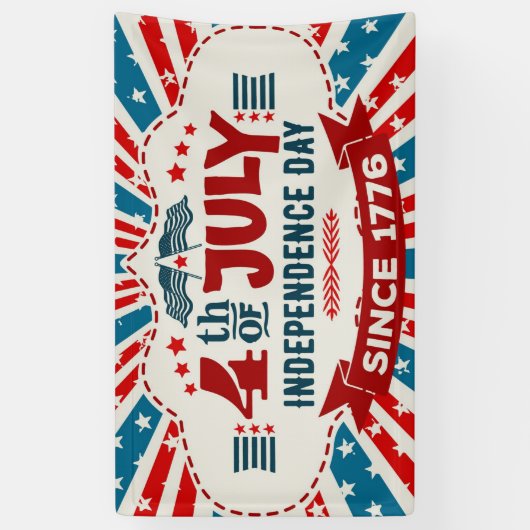Bannière 4 juillet rétro (Vertical)