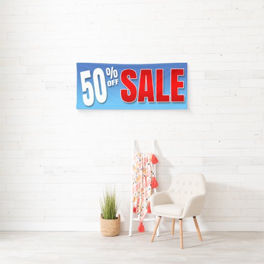 BANNIÈRE 50% OUTRE DE VENTE - 2,5' x6 (En situation)