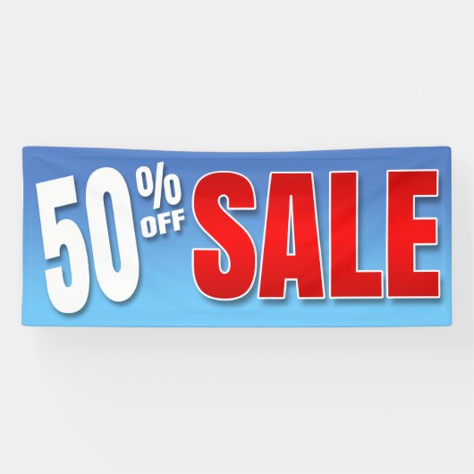 BANNIÈRE 50% OUTRE DE VENTE - 2,5' x6 (Horizontal)