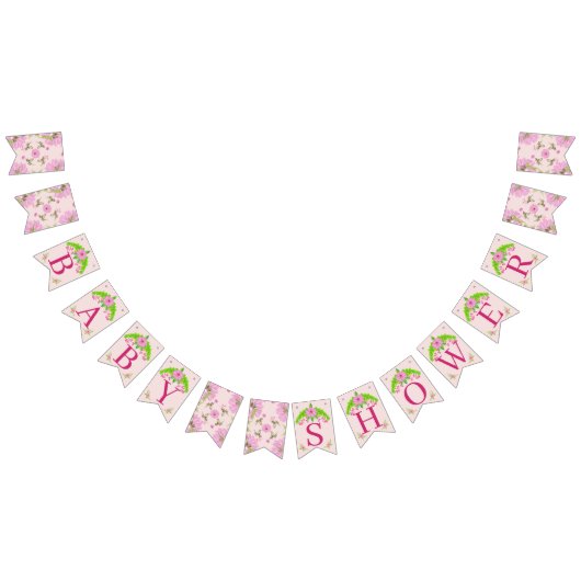 Bannière à bouquet rose et vert nostalgique floral (Tout)