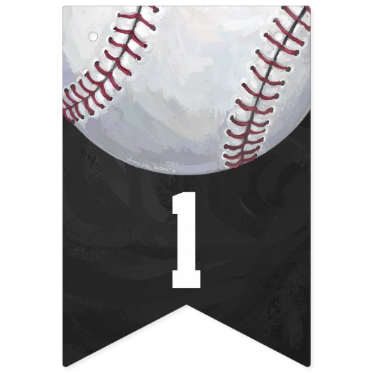 Bannière À Fanions 04of12 Baseball Theme Party Bunting (Troisième drapeau)