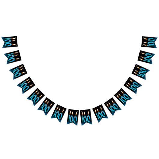 Bannière À Fanions 100e anniversaire bougies avec globes oculaires (Tout)