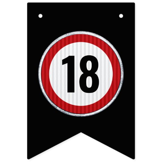Bannière À Fanions 18th Birthday Speed Limit Sign - ANY AGE (Premier drapeau)