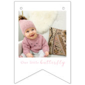 Bannière À Fanions 1er anniversaire Photo Papillon 12 mois (Premier drapeau)