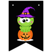 Bannière À Fanions 1er Halloween 2017 Petite grenouille sorcière (Premier drapeau)
