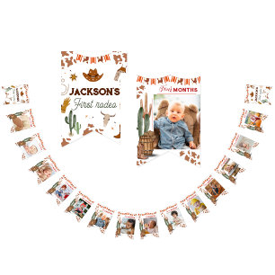 Bannière À Fanions 1er joli anniversaire 12 mois Photo Jalon