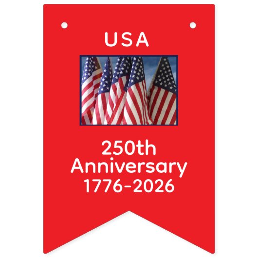 Bannière À Fanions 250e anniversaire USA Patriotic Flags Banner (Premier drapeau)