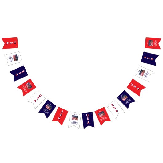 Bannière À Fanions 250e anniversaire USA Patriotic Flags Banner (Tout)