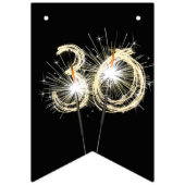 Bannière À Fanions 30ème Fête Sparklers Sur Noir (Deuxième drapeau)