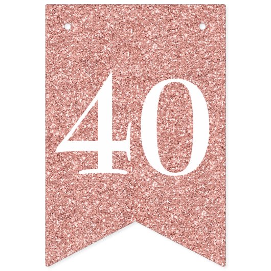 Bannière À Fanions 40 Fabuleux Rose de script blanc Parties scintilla (Premier drapeau)