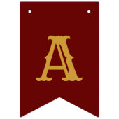 Bannière À Fanions 40e anniversaire 1982 Red Gold Nom Chic (Troisième drapeau)