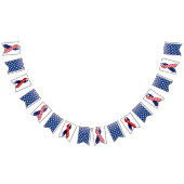 Bannière À Fanions 4 juillet, Bleu avec Blancs (Tout)