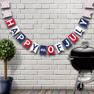 Bannière À Fanions 4 juillet Fête de l'Indépendance BBQ