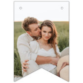 Bannière À Fanions 4 Photo Engagement Party Dusty Blue Bunting drapea (Premier drapeau)