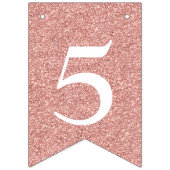 Bannière À Fanions 50 Et Fabuleux Glittery Rose Or Blanc Anniversaire (Troisième drapeau)