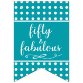 Bannière À Fanions 50 Et Fabuleux Points Blancs Turquoise (Deuxième drapeau)