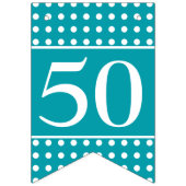 Bannière À Fanions 50 Et Fabuleux Points Blancs Turquoise (Premier drapeau)