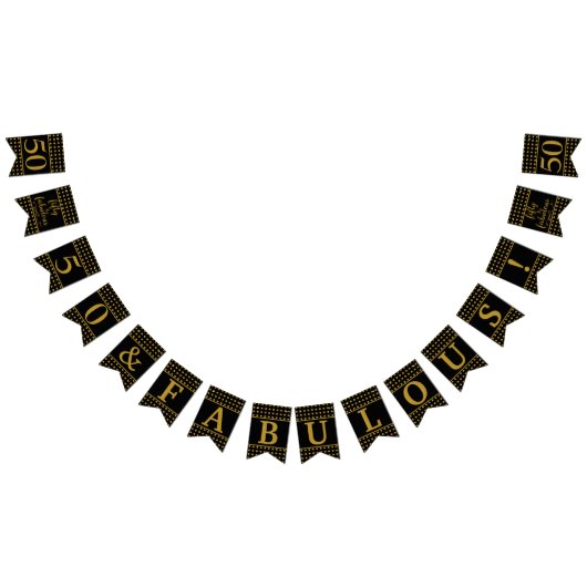 Bannière À Fanions 50 Et Fabuleux Points Noirs Or (Tout)