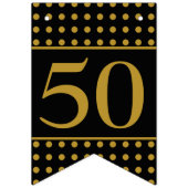 Bannière À Fanions 50 Et Fabuleux Points Noirs Or (Premier drapeau)