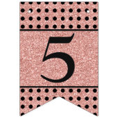 Bannière À Fanions 50 Et Fabuleux Rose Gold Parties scintillant Noir  (Troisième drapeau)