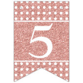 Bannière À Fanions 50 Et Rose sans faille Parties scintillant Or Blan (Troisième drapeau)